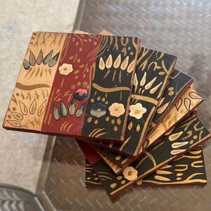 Pier 1 Multicolor 6 pieces Floral Coasters